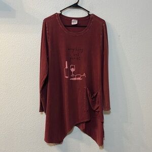 Doodle Women's Burgundy Long Sleeve Top